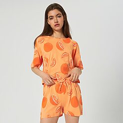 Sinsay - Set pijama din bumbac - Oranj-Collection > lingerie > pajamas