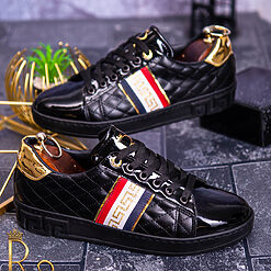 Tenisi Reginald de barbati Negri cu imprimeuri – AD173 5