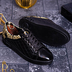 Tenisi de barbati Reginald Negru cu auriu – AD171 5