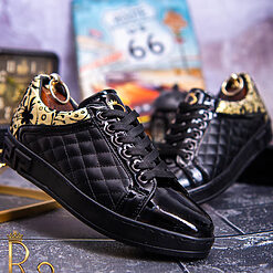 Tenisi de barbati Reginald Negru cu auriu – AD171 6