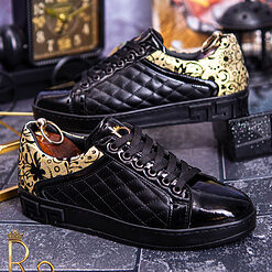 Tenisi de barbati Reginald Negru cu auriu – AD171 8