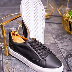 Tenisi de barbati cu talpa inalta Negri cu siret – AD469 2