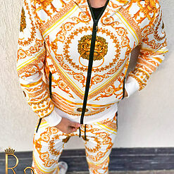 Alb cu imprimeu auriu