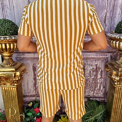 Tricou Pantalon scurt Alb cu dungi galbene CMP130 3