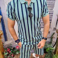 Verde cu dungi albastre - CMP124-Compleuri