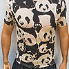 Tricou barbati slim fit CREM PANDA - TR128-Reduceri