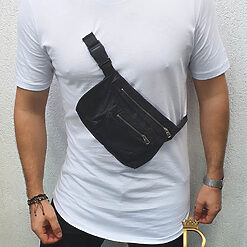 alb cu borseta Street Style -TR51-Tricouri