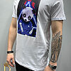 Tricou de barbati slim fit alb imprimeu Panda - TR151-Reduceri