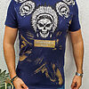 Tricou de barbati slim fit bleumarin cu strasuri Le Designers - TR122-Tricouri