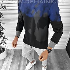 Bluza barbati neagra slim fit 2565 i12-3-Bluze barbati