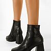 Botine cu toc gros negre Cabrese-Botine cu toc-Botine cu toc