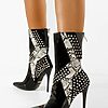 Botine cu toc subtire Indiana negre-Botine cu toc-Botine cu toc