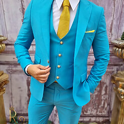 Vesta cu nasturi aurii si Pantalon - C3838-Costume