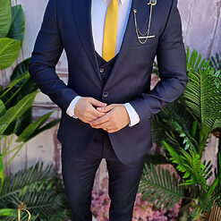 Costum bleumarin Sacou Vesta si Pantalon C4045 2