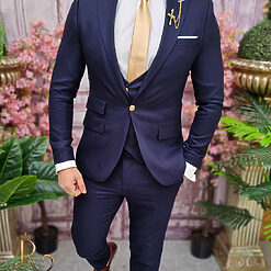 Costum bleumarin Sacou Vesta si Pantalon C4059 2