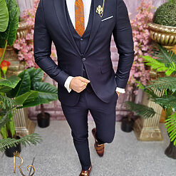 Costum bleumarin Sacou Vesta si Pantalon C4061 2