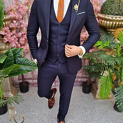 Costum bleumarin Sacou Vesta si Pantalon C4061 3