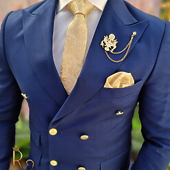 Costum bleumarin Sacou si Pantalon 80 lana C4065 2