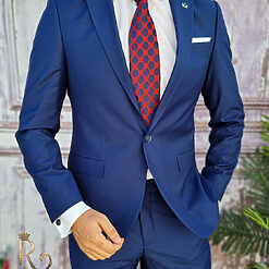 Costum bleumarin Sacou si Pantalon Slim Fit C3172 3