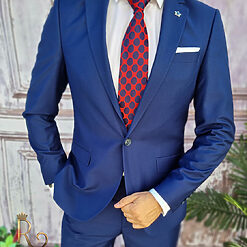 Costum bleumarin Sacou si Pantalon Slim Fit C3172 5