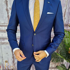 Costum bleumarin Slim Fit drop 6 Sacou si Pantalon C3164 3