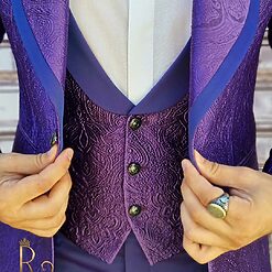 Costum ceremonie barbati Very Peri Sacou Vesta Pantalon Papion C3120 3