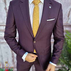 Costum dark violet Slim Fit drop 6 Sacou si Pantalon C3165 3