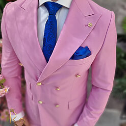 Costum de barbati elegant roz deschis-Sacou si Pantalon - C4102-Costume