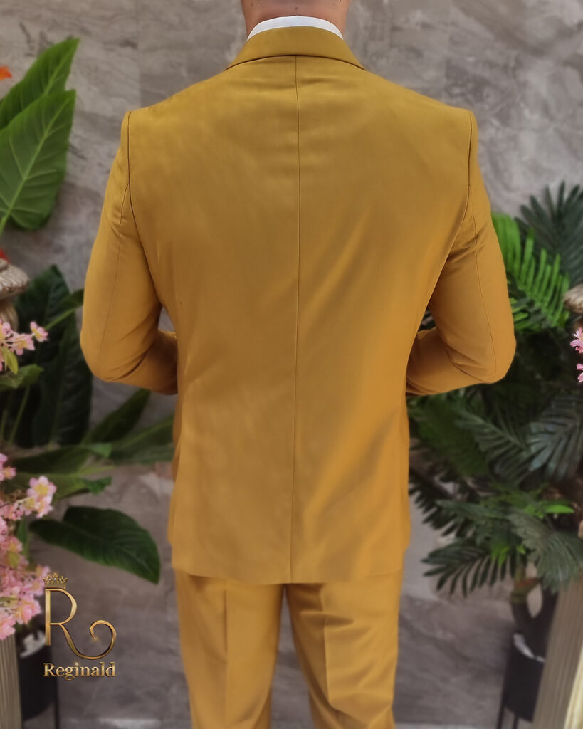 Costum de barbati galben-mustar-Sacou