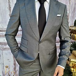 Costum de barbati gri Reginald Business Edition Sacou si Pantalon C3365 4
