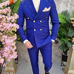 Costum de barbati indigo Sacou si Pantalon C4084 2