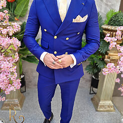 Costum de barbati indigo Sacou si Pantalon C4084 3