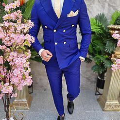 Costum de barbati indigo Sacou si Pantalon C4084 7