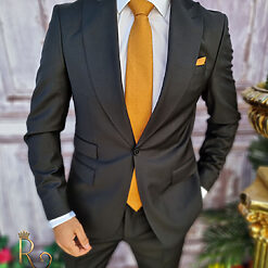 Costum de barbati negru Reginald Business Edition Sacou si Pantalon C3369 2