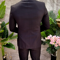 Costum de barbati negru cu butonii aurii Sacou si Pantalon C4082 2