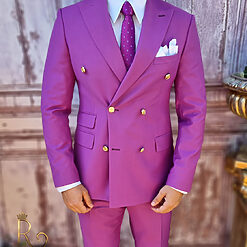 Costum elegant de barbati Lila cu butoni aurii Sacou si Pantalon C3725 3