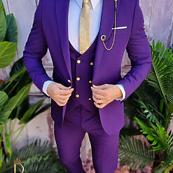 Costum mov Sacou Vesta si Pantalon C4043 3