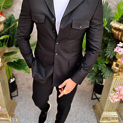 Costum negru Sacou si Pantalon C4087 2