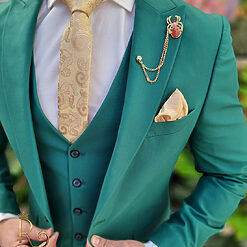 Costum verde Sacou Vesta si Pantalon C4068 3