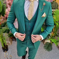 Costum verde Sacou Vesta si Pantalon C4068 4