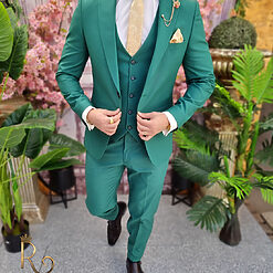 Costum verde Sacou Vesta si Pantalon C4068 5