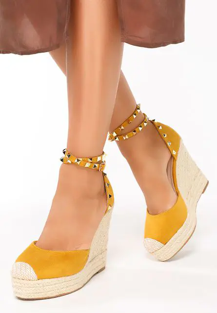 Espadrile cu platforma Estela galbene-Sandale cu platforma-Espadrile Dama