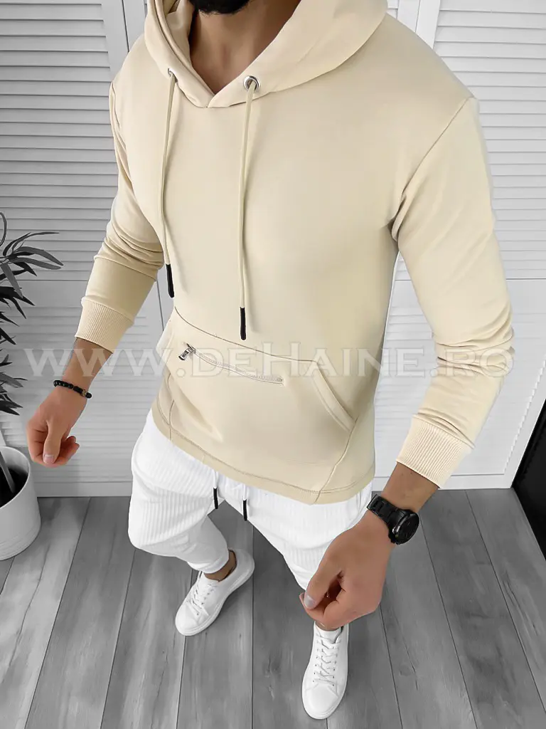 Hanorac barbati bej slim fit K150 13-5.1-Hanorace
