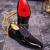 Mocasini/Loafers de barbati negri lacuiti cu strasuri - P1701-Pantofi