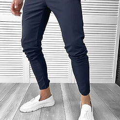 Pantaloni barbati casual bleumarin 10614-Pantaloni > Pantaloni casual