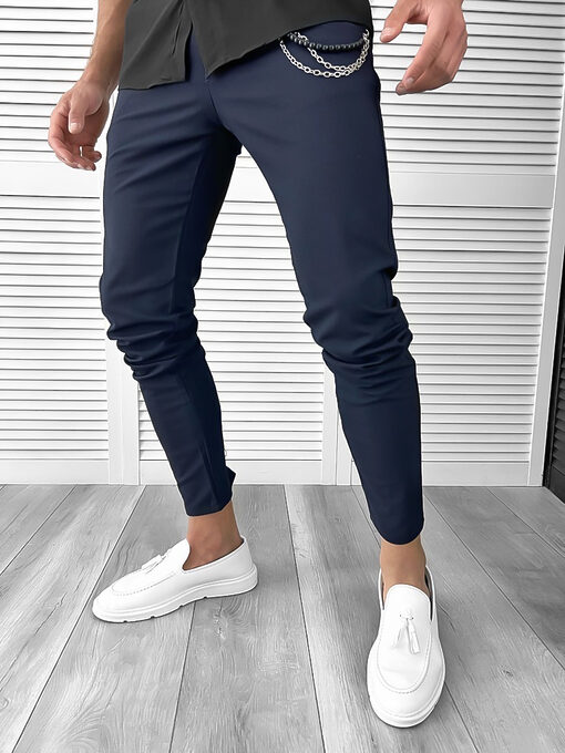 Pantaloni barbati casual bleumarin 10614-Pantaloni > Pantaloni casual