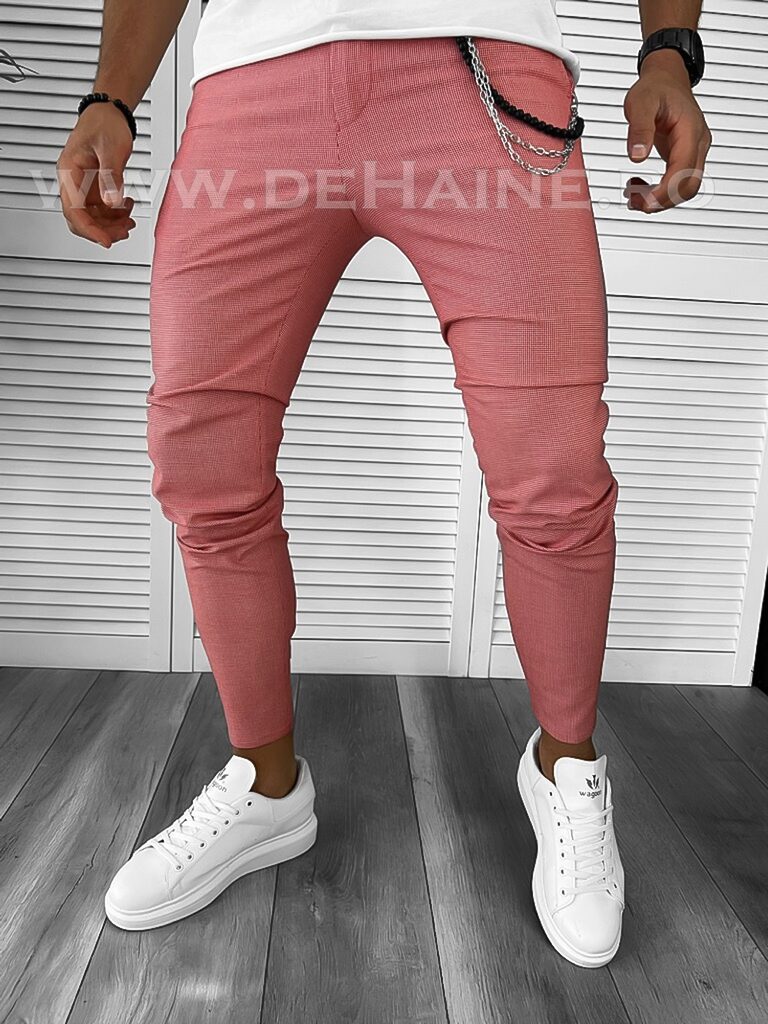 Pantaloni barbati casual regular fit roz B7891 F2-3.2-Pantaloni > Pantaloni casual