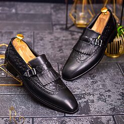 negri cu catarama - P1705-Pantofi