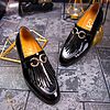 Pantofi Loafers de barbati negri lacuiti