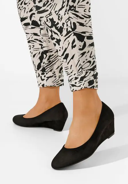 Pantofi cu platforma Rhona negri-Pantofi cu platforma-Pantofi cu platforma